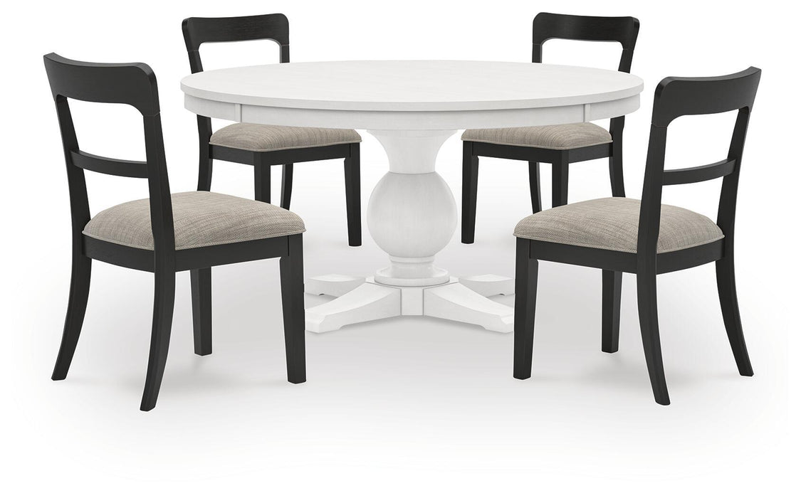 Greddinton - Round Dining Table Set - Black Chairs – 5 Piece Dining Room Sets by Signature Design by Ashley® at Furniture Wholesale Plus , Nashville furniture store