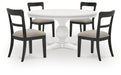 Greddinton - Round Dining Table Set - Black Chairs – 5 Piece Dining Room Sets by Signature Design by Ashley® at Furniture Wholesale Plus , Nashville furniture store