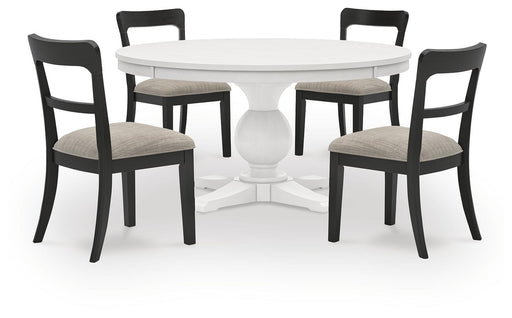 Greddinton - Round Dining Table Set - Black Chairs – 5 Piece Dining Room Sets by Signature Design by Ashley® at Furniture Wholesale Plus , Nashville furniture store