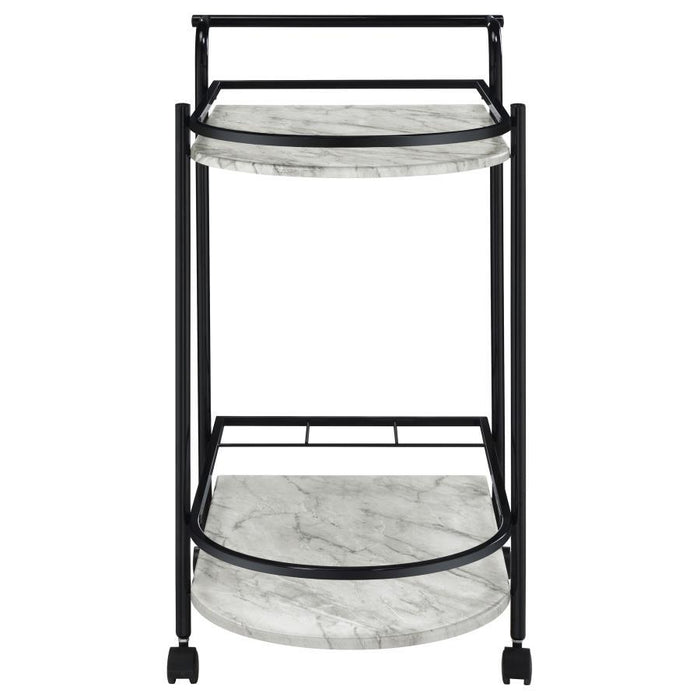 Desiree - 2-Tier Faux Marble Shelf Metal Bar Cart - Premium Bar Carts from CoasterEveryday - Just $159! Shop now at Furniture Wholesale Plus  We are the best furniture store in Nashville, Hendersonville, Goodlettsville, Madison, Antioch, Mount Juliet, Lebanon, Gallatin, Springfield, Murfreesboro, Franklin, Brentwood
