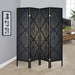 Haidera - 4-Panel Room Divider Folding Screen - Black Damask - Premium Room Dividers from CoasterEveryday - Just $189! Shop now at Furniture Wholesale Plus  We are the best furniture store in Nashville, Hendersonville, Goodlettsville, Madison, Antioch, Mount Juliet, Lebanon, Gallatin, Springfield, Murfreesboro, Franklin, Brentwood