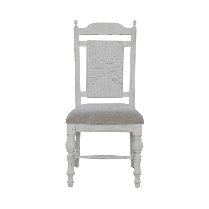 River Place - Panel Back Side Chair - Riverstone White & Tobacco – Side Chairs by Liberty Furniture at Furniture Wholesale Plus , Nashville furniture store