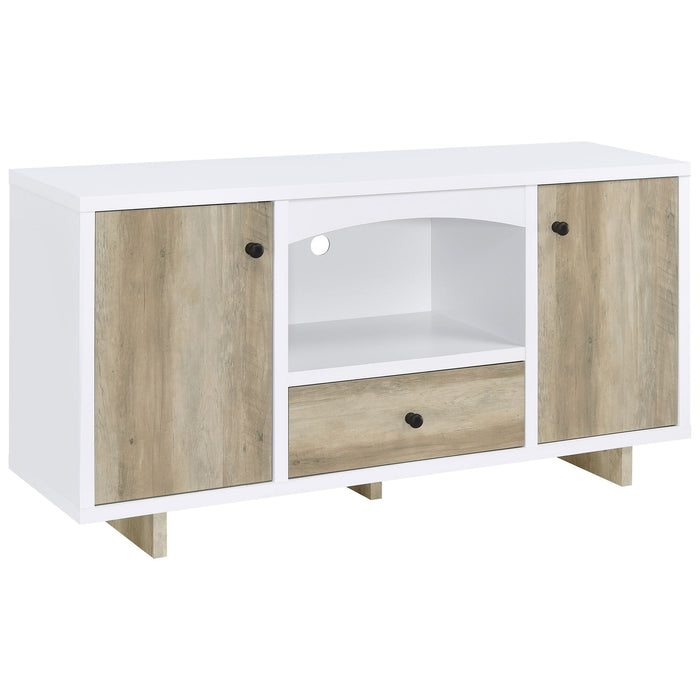 Dalton - 2 Door Storage Credenza - White And Distressed Pine - Premium Credenzas from CoasterEveryday - Just $319! Shop now at Furniture Wholesale Plus  We are the best furniture store in Nashville, Hendersonville, Goodlettsville, Madison, Antioch, Mount Juliet, Lebanon, Gallatin, Springfield, Murfreesboro, Franklin, Brentwood