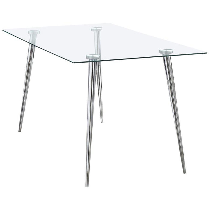 Gilman - Rectangular 64-inch Glass Top Dining Table – Dining Tables by CoasterEssence at Furniture Wholesale Plus , Nashville furniture store