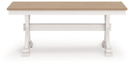 Purlaney - Large Dining Room Bench - Antique White / Natural – Dining Benches by Signature Design by Ashley® at Furniture Wholesale Plus , Nashville furniture store