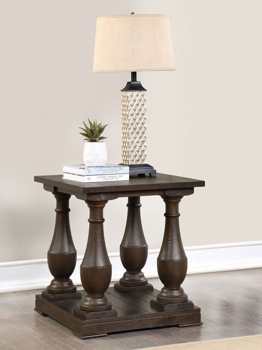 Walden Rectangular End Table with Turned Legs and Floor Shelf Coffee - Premium End Table from Coaster Z2 Standard - Just $318! Shop now at Furniture Wholesale Plus  We are the best furniture store in Nashville, Hendersonville, Goodlettsville, Madison, Antioch, Mount Juliet, Lebanon, Gallatin, Springfield, Murfreesboro, Franklin, Brentwood