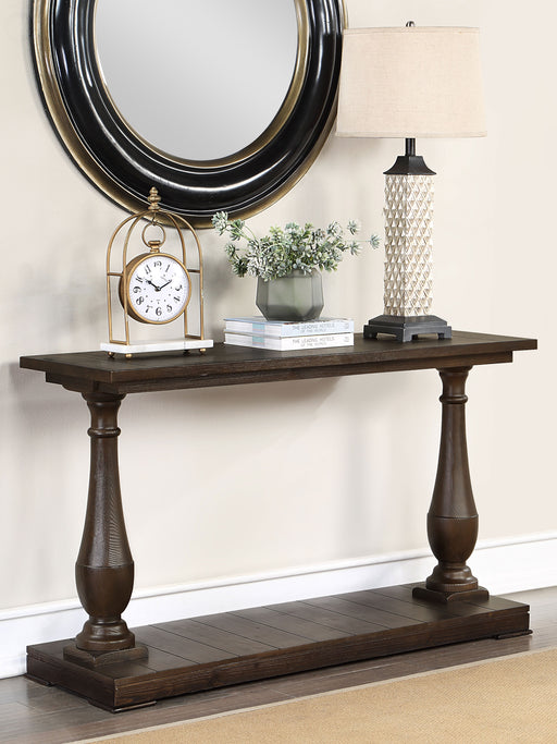 Walden Rectangular Sofa Table with Turned Legs and Floor Shelf Coffee - Premium Sofa Table from Coaster Z2 Standard - Just $338! Shop now at Furniture Wholesale Plus  We are the best furniture store in Nashville, Hendersonville, Goodlettsville, Madison, Antioch, Mount Juliet, Lebanon, Gallatin, Springfield, Murfreesboro, Franklin, Brentwood