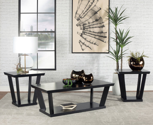 Aminta 3-piece Occasional Set with Open Shelves Black - Premium Table Set from Coaster Z2 Standard - Just $258! Shop now at Furniture Wholesale Plus  We are the best furniture store in Nashville, Hendersonville, Goodlettsville, Madison, Antioch, Mount Juliet, Lebanon, Gallatin, Springfield, Murfreesboro, Franklin, Brentwood