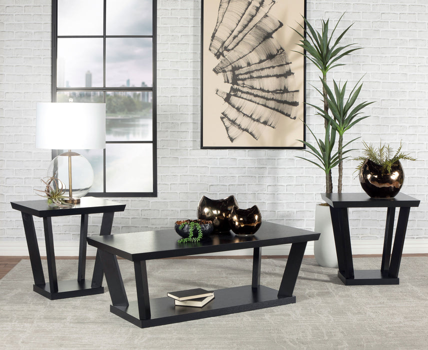 Aminta 3-piece Occasional Set with Open Shelves Black - Premium Table Set from Coaster Z2 Standard - Just $258! Shop now at Furniture Wholesale Plus  We are the best furniture store in Nashville, Hendersonville, Goodlettsville, Madison, Antioch, Mount Juliet, Lebanon, Gallatin, Springfield, Murfreesboro, Franklin, Brentwood