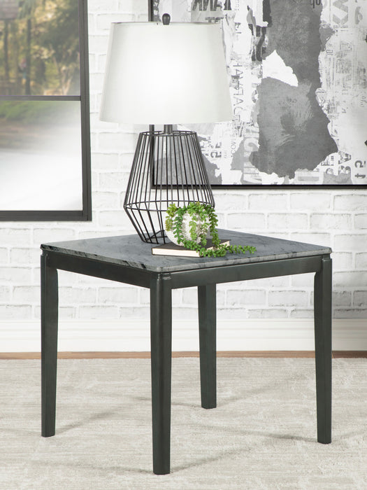 Mozzi Square End Table Faux Grey Marble and Black - Premium End Table from Coaster Z2 Standard - Just $174! Shop now at Furniture Wholesale Plus  We are the best furniture store in Nashville, Hendersonville, Goodlettsville, Madison, Antioch, Mount Juliet, Lebanon, Gallatin, Springfield, Murfreesboro, Franklin, Brentwood