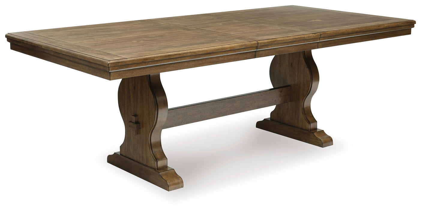 Sturlayne - Rectangular Dining Room Extension Table - Brown – Dining Tables with Extensions by Benchcraft® at Furniture Wholesale Plus , Nashville furniture store