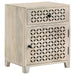 August - 1-Drawer Trellis Pattern Storage Cabinet - White Washed – Accent Cabinets by CoasterEssence at Furniture Wholesale Plus , Nashville furniture store