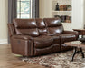 Ceretti - Power Reclining Console Loveseat - Brown Top Grain Italian Leather Match – Reclining Loveseats by Catnapper at Furniture Wholesale Plus , Nashville furniture store
