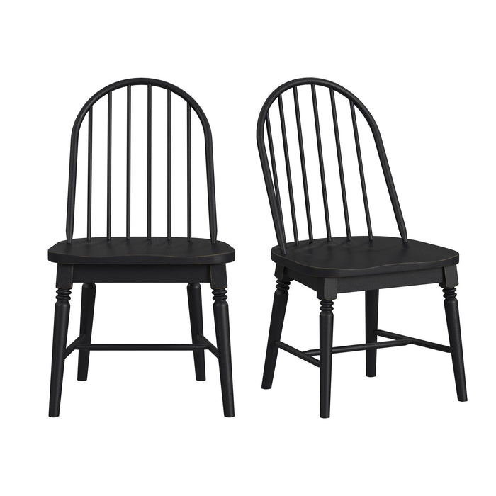 Heritage & Home - Windsor Side Chair (Set of 2) - Black – Chair Sets by Elements International at Furniture Wholesale Plus , Nashville furniture store