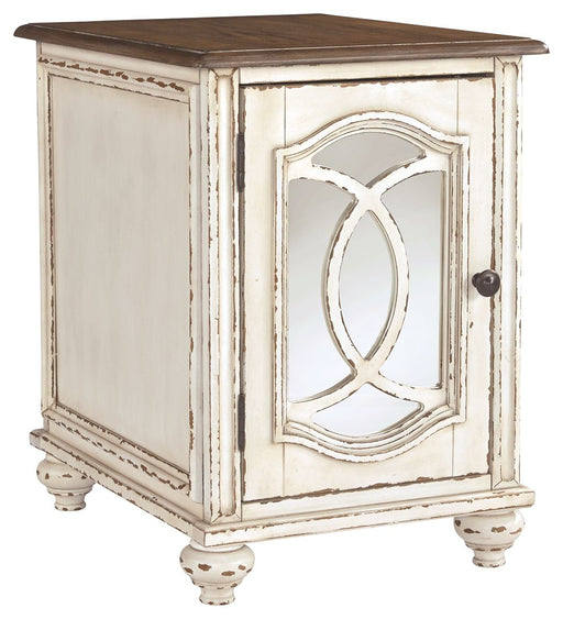 Realyn - Chair Side End Table - Insert Mirror - White / Brown – End Tables by Signature Design by Ashley® at Furniture Wholesale Plus , Nashville furniture store