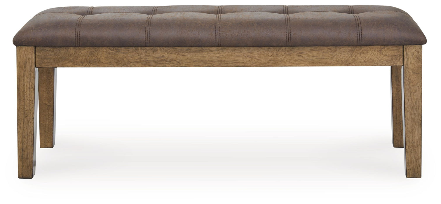 Urbinforte - Large Upholstered Dining Room Bench - Light Brown – Upholstered Benches by Signature Design by Ashley® at Furniture Wholesale Plus , Nashville furniture store