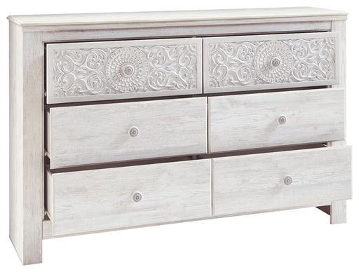 Paxberry - Six Drawer Dresser - Medallion Drawer Pulls - Whitewash – Dressers by Signature Design by Ashley® at Furniture Wholesale Plus , Nashville furniture store