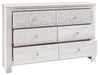 Paxberry - Six Drawer Dresser - Medallion Drawer Pulls - Whitewash – Dressers by Signature Design by Ashley® at Furniture Wholesale Plus , Nashville furniture store
