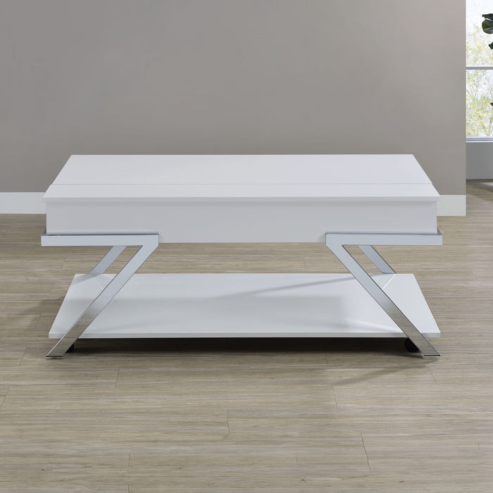 Zena - Lift-Top Cocktail Table With Casters - White – Cocktail Tables by Steve Silver Furniture at Furniture Wholesale Plus , Nashville furniture store