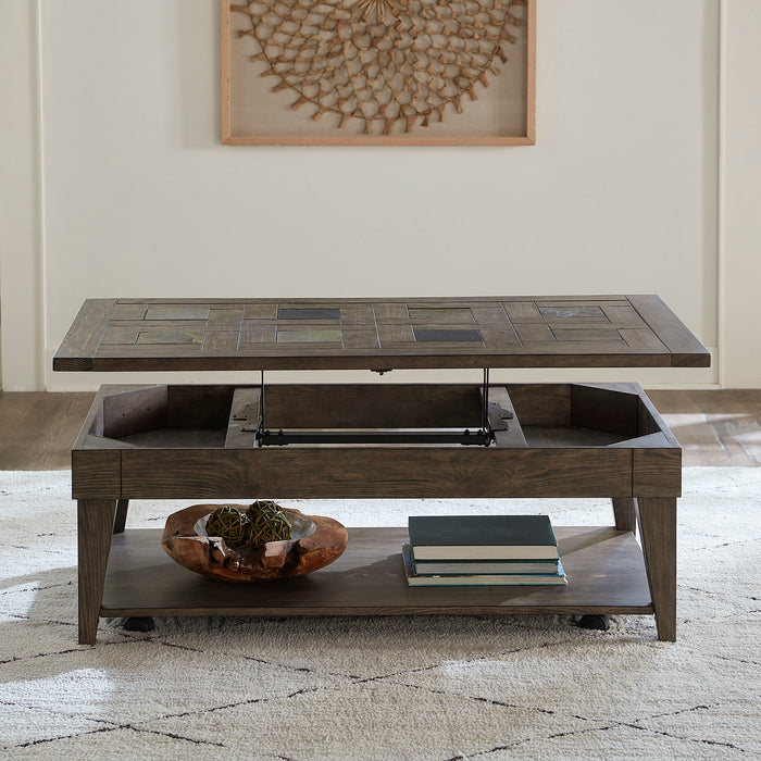 Arrowcreek - Lift Top Cocktail Table - Weathered Stone – Cocktail Tables by Liberty Furniture at Furniture Wholesale Plus , Nashville furniture store