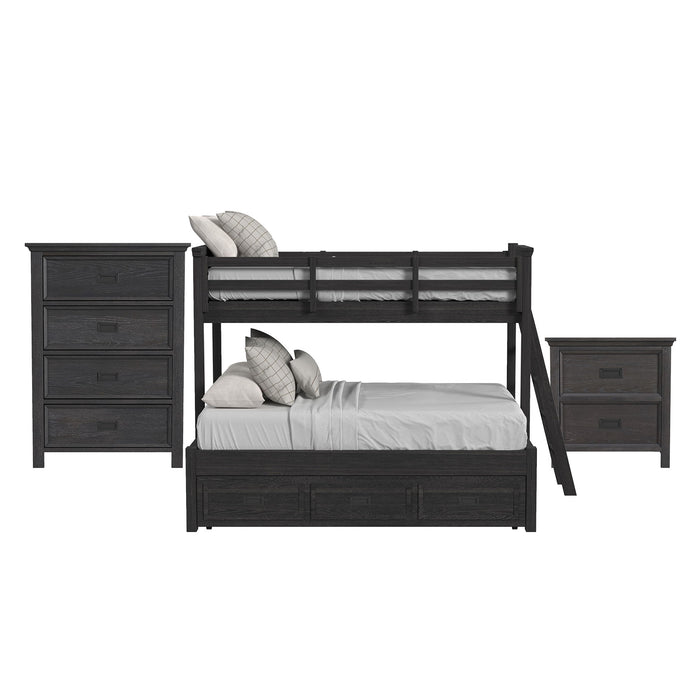 Hampton Kids - Bunk With Ladder And Trundle Bedroom Set – 3 Piece Bedroom Sets by Elements International at Furniture Wholesale Plus , Nashville furniture store