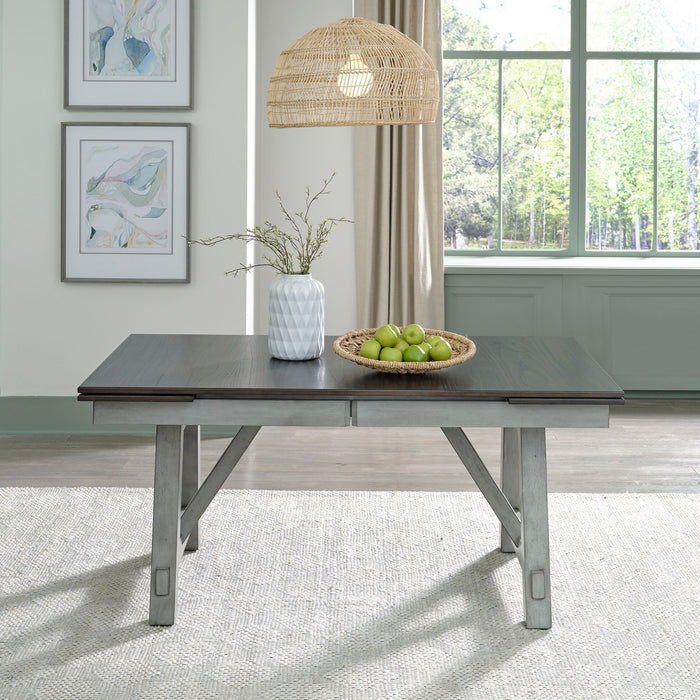 Newport - Trestle Table - Smokey Gray / Carbon Gray – Dining Tables by Liberty Furniture at Furniture Wholesale Plus , Nashville furniture store
