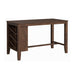 Santa Barbara - Kitchen Island & 2 Counter Stools With Fabric - Walnut / Dark Gray – 3 Piece Dining Room Sets by Elements International at Furniture Wholesale Plus , Nashville furniture store