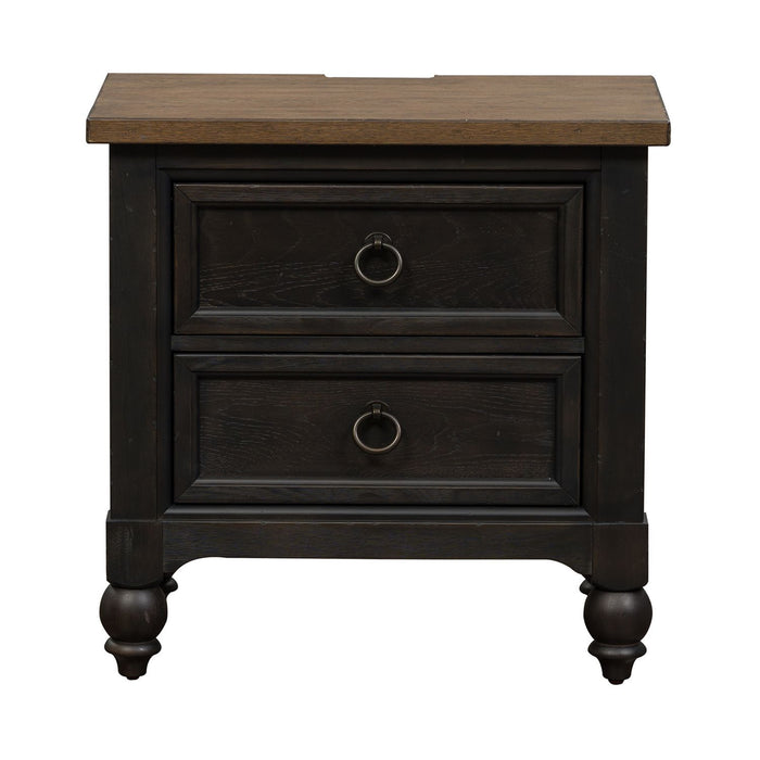 Americana Farmhouse - 2 Drawer Night Stand With Charging Station – Nightstands w/ Charging Stations by Liberty Furniture at Furniture Wholesale Plus , Nashville furniture store