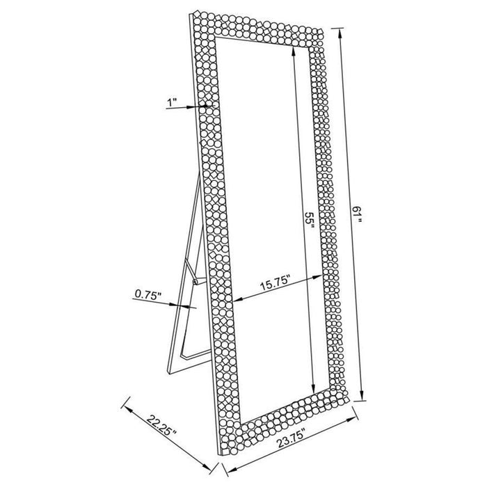 Mckay - Acrylic Frame Standing Mirror - Smokey Gray – Floor Mirrors by CoasterEveryday at Furniture Wholesale Plus , Nashville furniture store