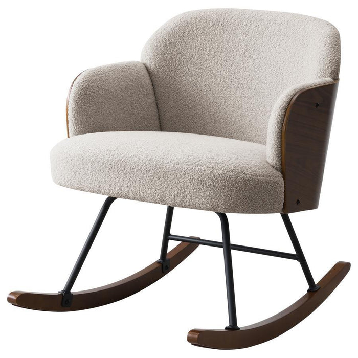 Paige - Boucle Upholstered Mid Back Rocking Chair - Premium Rocker Chairs from Coaster Fine Furniture - Just $319! Shop now at Furniture Wholesale Plus  We are the best furniture store in Nashville, Hendersonville, Goodlettsville, Madison, Antioch, Mount Juliet, Lebanon, Gallatin, Springfield, Murfreesboro, Franklin, Brentwood
