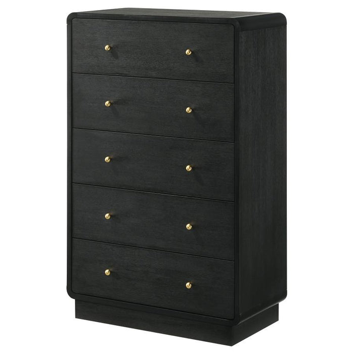 Cavelle - 5-Drawer Chest Of Drawers - Black – Accent Chests by Coaster Fine Furniture at Furniture Wholesale Plus , Nashville furniture store