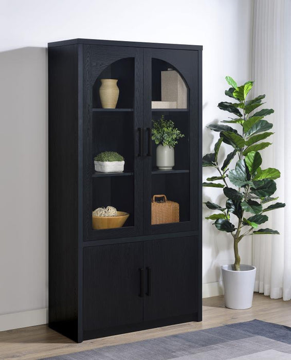 Riva - 4-Door Tall Accent Display Cabinet LED Lighting - Black – Display Cabinets by Coaster Fine Furniture at Furniture Wholesale Plus , Nashville furniture store