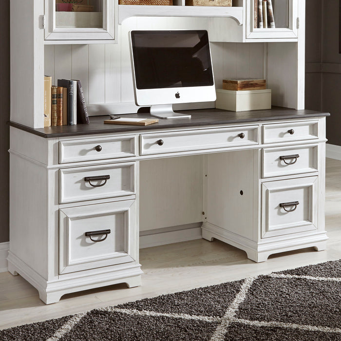 Allyson Park - Credenza - Wirebrushed White / Charcoal – Credenzas by Liberty Furniture at Furniture Wholesale Plus , Nashville furniture store