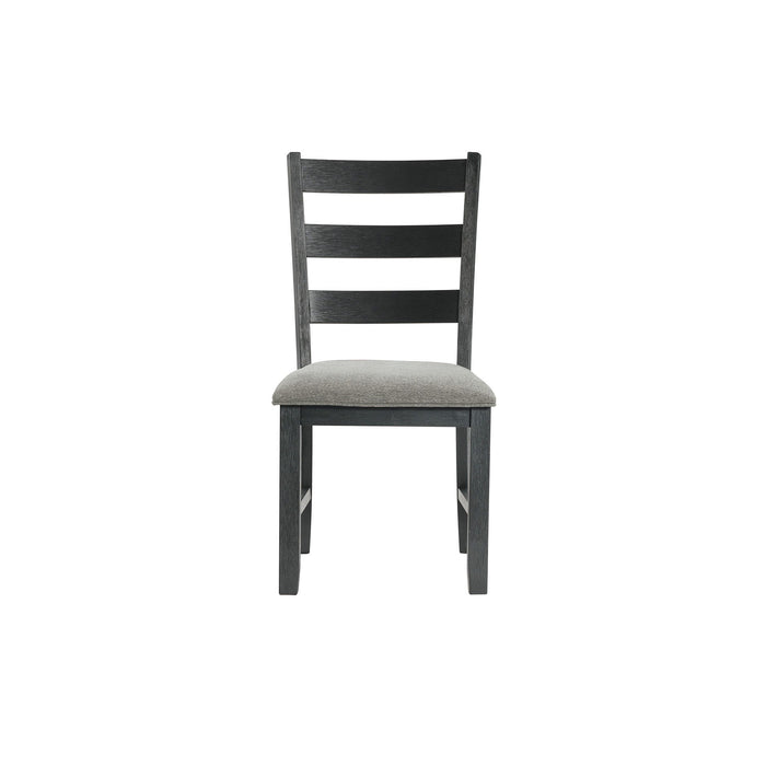 Martin - Dining Side Chair With Gray Fabric (Set of 2) - Black Finish – Chair Sets by Elements International at Furniture Wholesale Plus , Nashville furniture store
