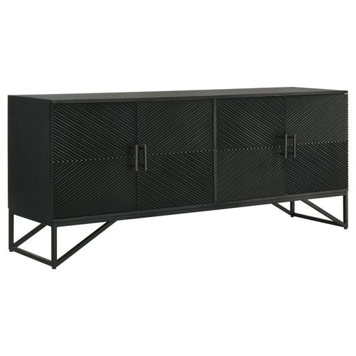 Riddell - 4 Door Wood Reeding Accent Cabinet - Matte Black – Accent Cabinets by Coaster Fine Furniture at Furniture Wholesale Plus , Nashville furniture store