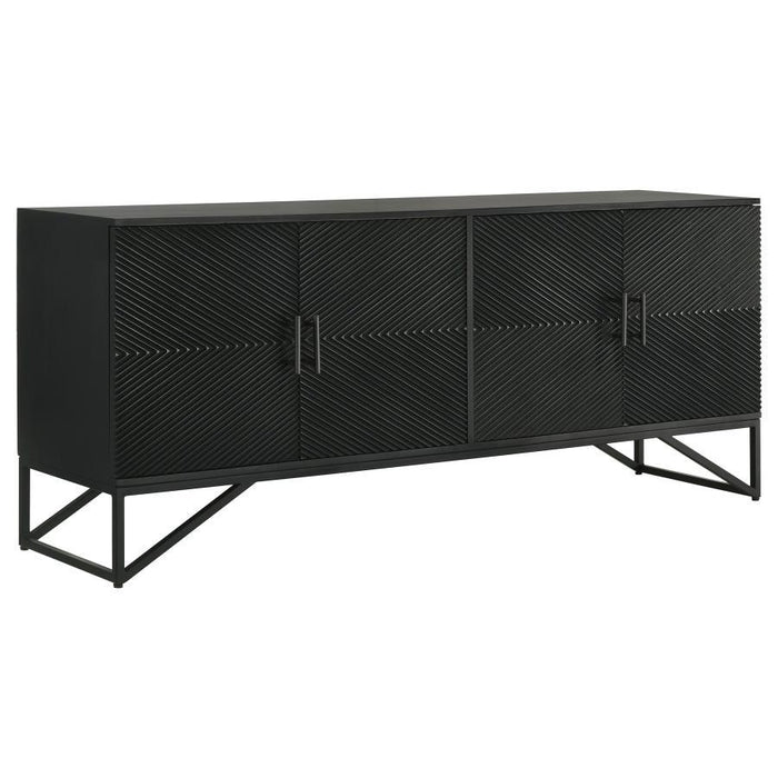Riddell - 4 Door Wood Reeding Accent Cabinet - Matte Black – Accent Cabinets by Coaster Fine Furniture at Furniture Wholesale Plus , Nashville furniture store