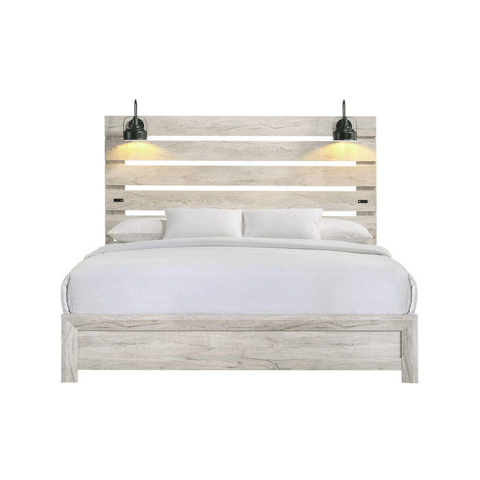 Fort Worth - Bed with Lights & USB – Panel Beds by Elements International at Furniture Wholesale Plus , Nashville furniture store