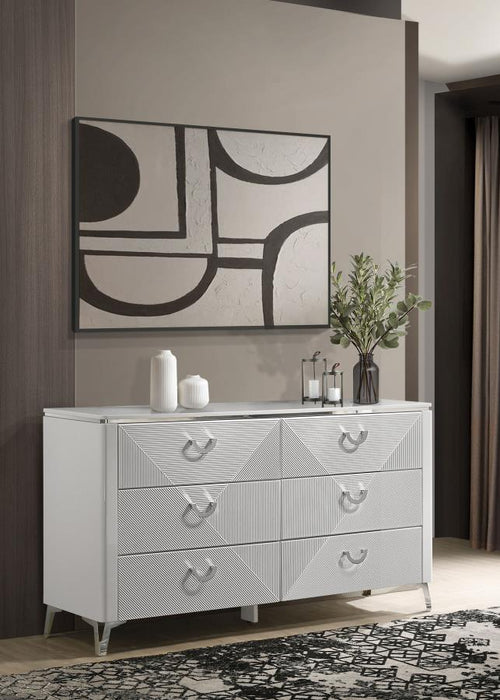 Cassia - 6-Drawer Bedroom Dresser Cabinet – Dressers by Coaster Fine Furniture at Furniture Wholesale Plus , Nashville furniture store
