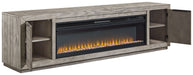 Naydell - 92" TV Stand With Wide Fireplace Insert - Gray – Fireplace TV Stands by Signature Design by Ashley® at Furniture Wholesale Plus , Nashville furniture store