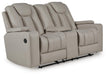 Elevate Edges - Glide Reclining Loveseat With Console - Coin – Reclining Loveseats by Signature Design by Ashley® at Furniture Wholesale Plus , Nashville furniture store