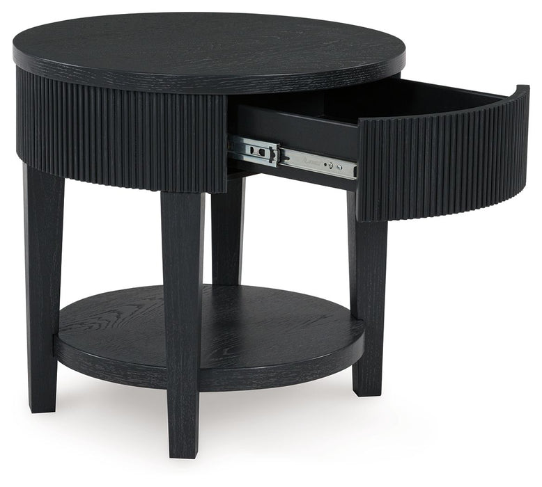 Marstream - Round End Table - Black – End Tables by Signature Design by Ashley® at Furniture Wholesale Plus , Nashville furniture store