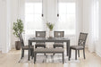Wrenning - Dining Room Table Set (Set of 6) - Gray – 6 Piece Dining Room Sets by Signature Design by Ashley® at Furniture Wholesale Plus , Nashville furniture store