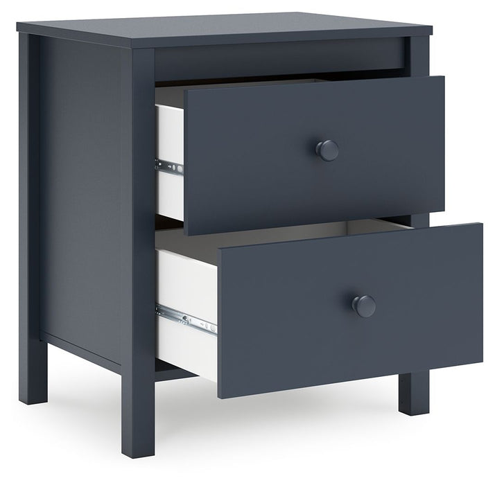 Simmenfort - Two Drawer Night Stand - Navy Blue – Nightstands by Signature Design by Ashley® at Furniture Wholesale Plus , Nashville furniture store