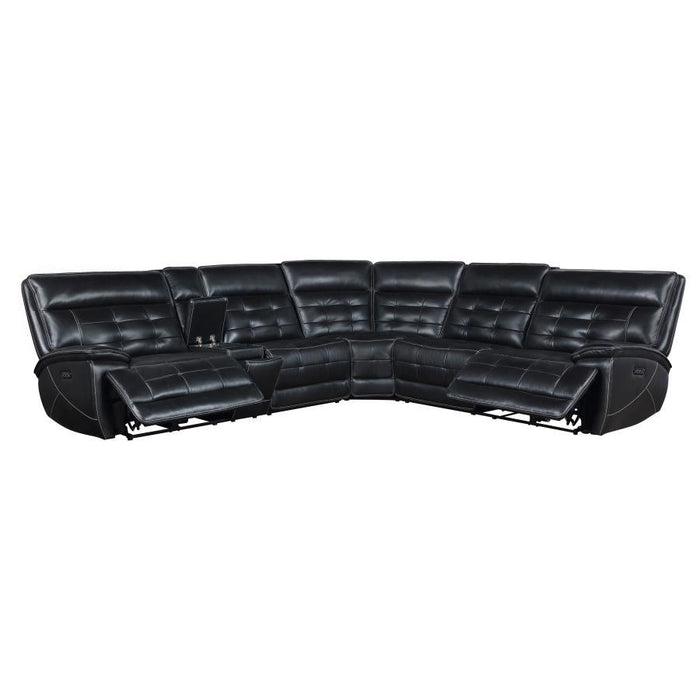 Hewitt - Leather Upholstered Power Reclining Sectional - Black – Reclining Sectionals by Coaster Fine Furniture at Furniture Wholesale Plus , Nashville furniture store