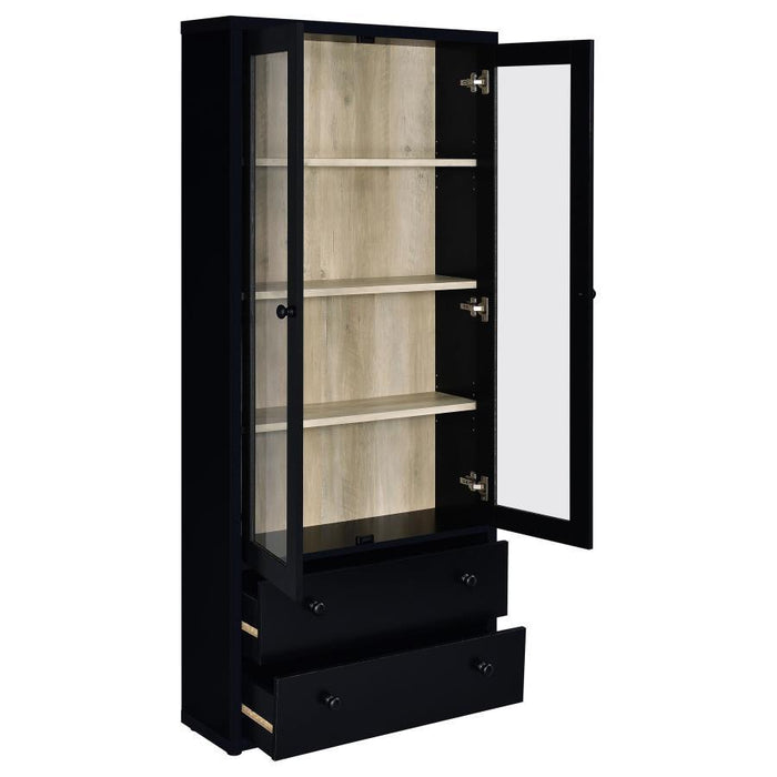 Hawthorne - 4-Shelf Glass Door Tall Cabinet With Drawers - Premium Display Cabinets from Coaster Fine Furniture - Just $389! Shop now at Furniture Wholesale Plus  We are the best furniture store in Nashville, Hendersonville, Goodlettsville, Madison, Antioch, Mount Juliet, Lebanon, Gallatin, Springfield, Murfreesboro, Franklin, Brentwood