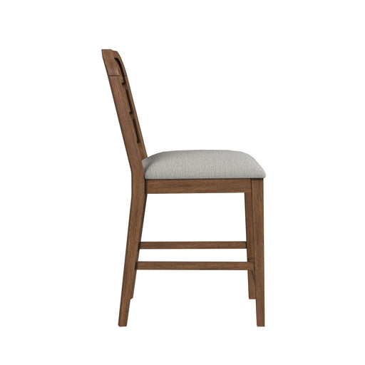 Glinda - Fabric Counter Chair (Set of 2) - Brown / Light Gray – Chair Sets by Elements International at Furniture Wholesale Plus , Nashville furniture store