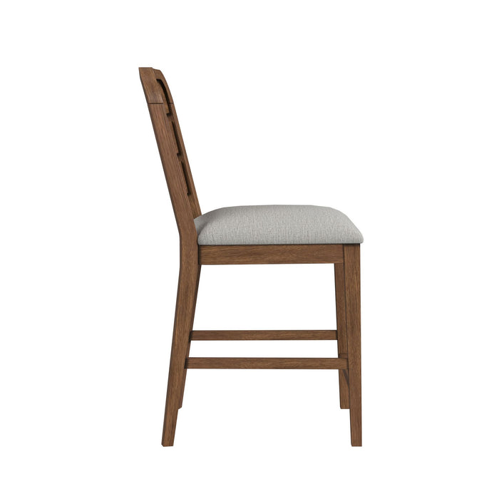 Glinda - Fabric Counter Chair (Set of 2) - Brown / Light Gray – Chair Sets by Elements International at Furniture Wholesale Plus , Nashville furniture store