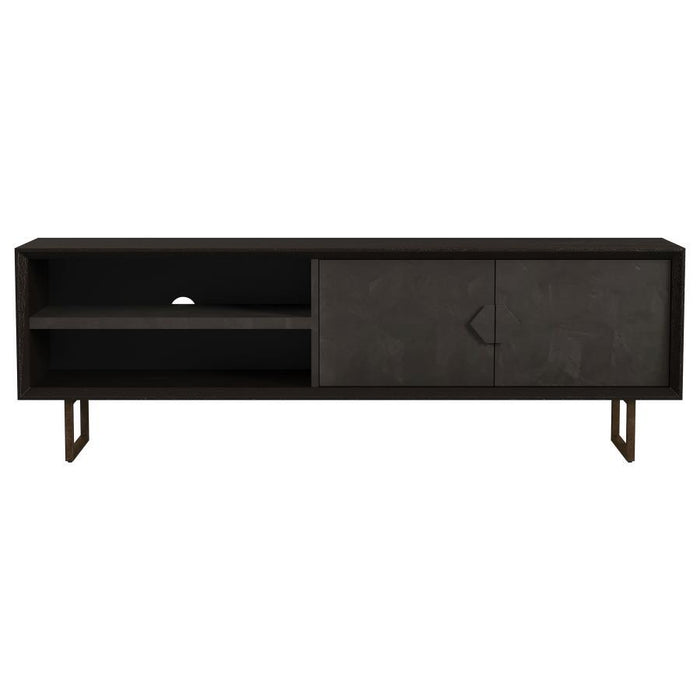 Marsden - 2 Door Mango Wood TV Stand - Charcoal Black – TV Stands by Coaster Fine Furniture at Furniture Wholesale Plus , Nashville furniture store