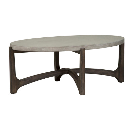 Cascade - Oval Cocktail Table - Wirebrush Rustic Brown – Cocktail Tables by Liberty Furniture at Furniture Wholesale Plus , Nashville furniture store