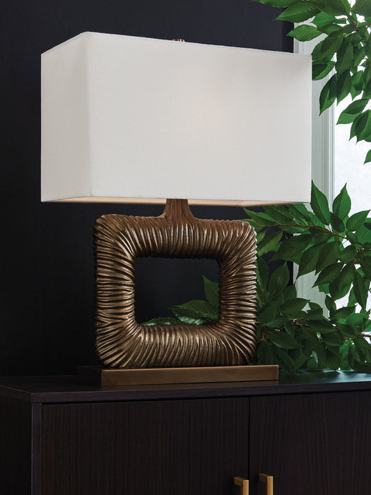 Garronby - Metal Table Lamp - Antique Brass Finish – Table Lamps by Signature Design by Ashley® at Furniture Wholesale Plus , Nashville furniture store